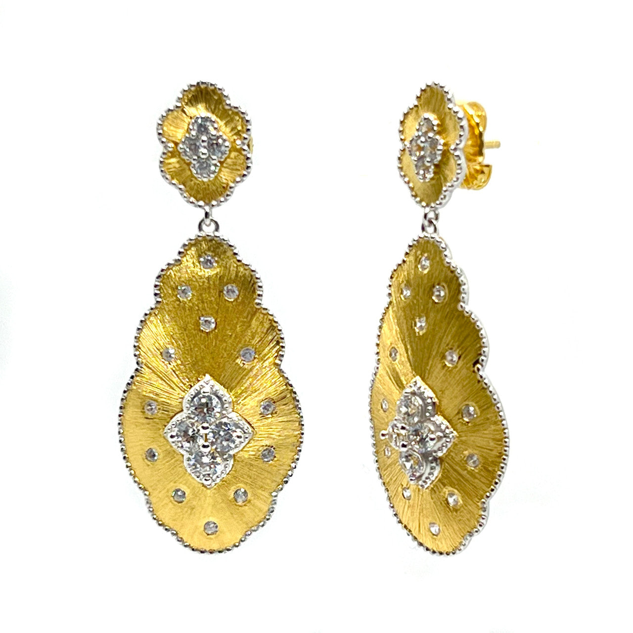 Flower Vermeil Drop Earrings