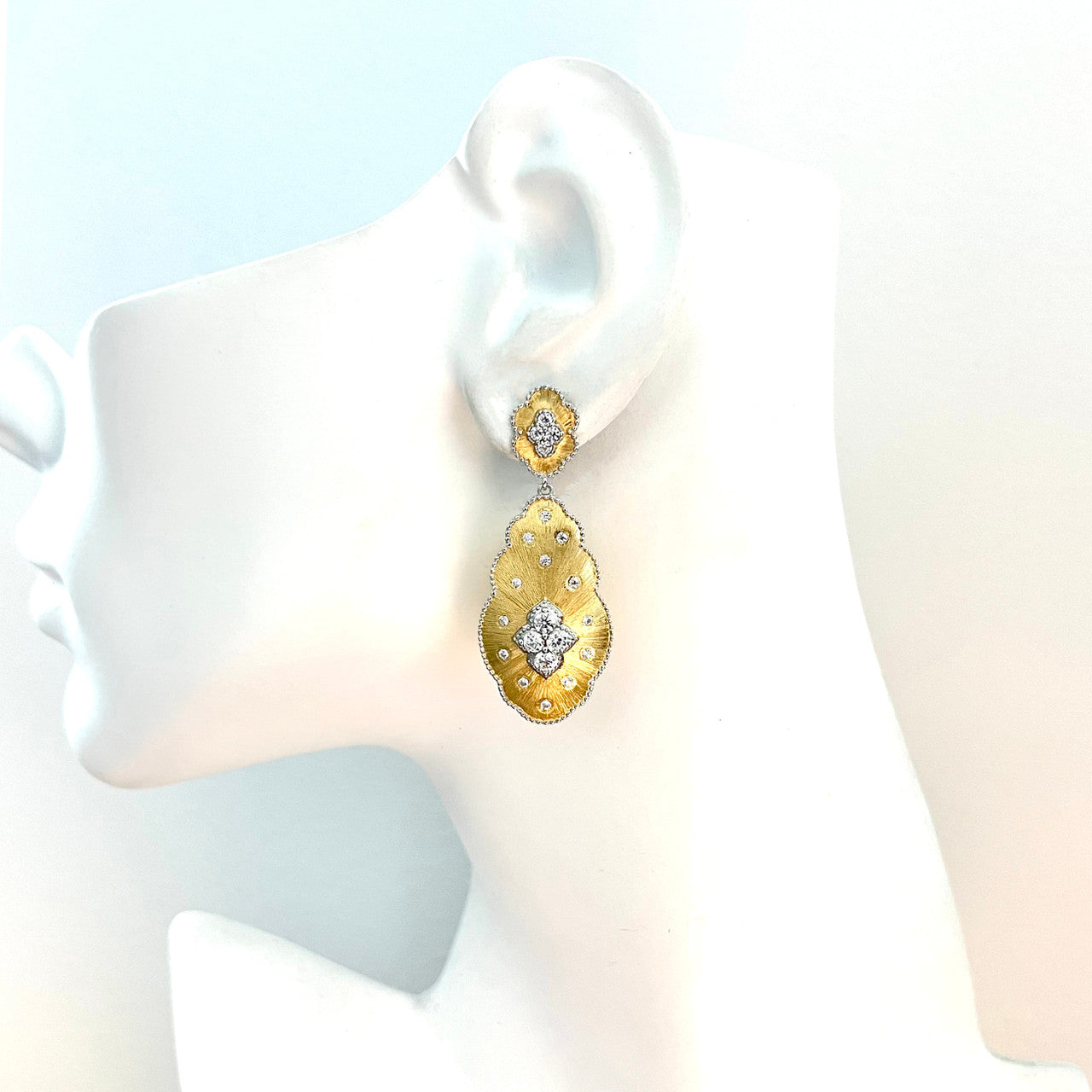 Flower Vermeil Drop Earrings