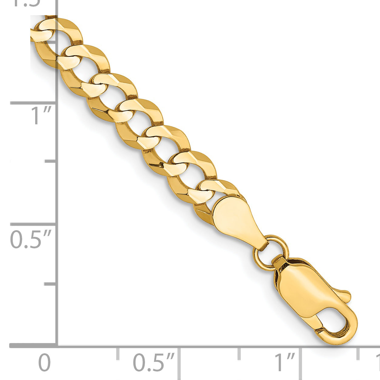 14k 4.7mm Lightweight Flat Cuban Chain