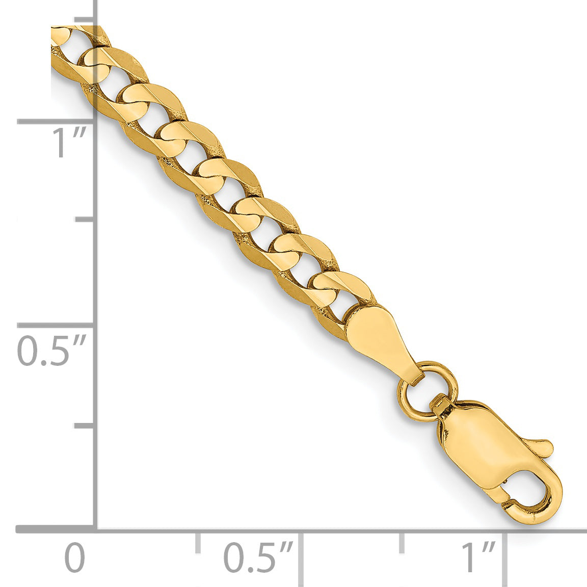 14k 3.8mm Open Concave Curb Chain