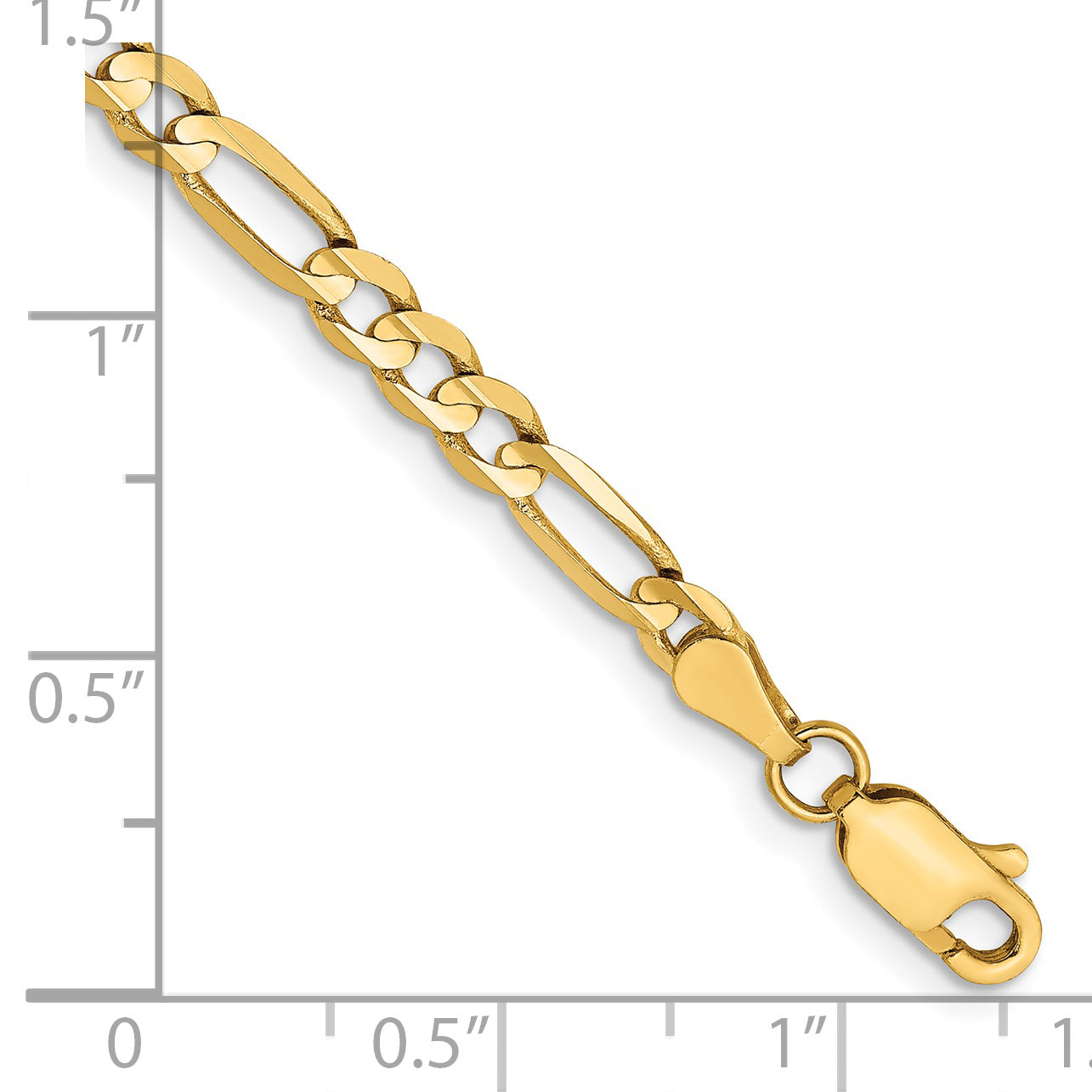 14k 4mm Concave Open Figaro Chain