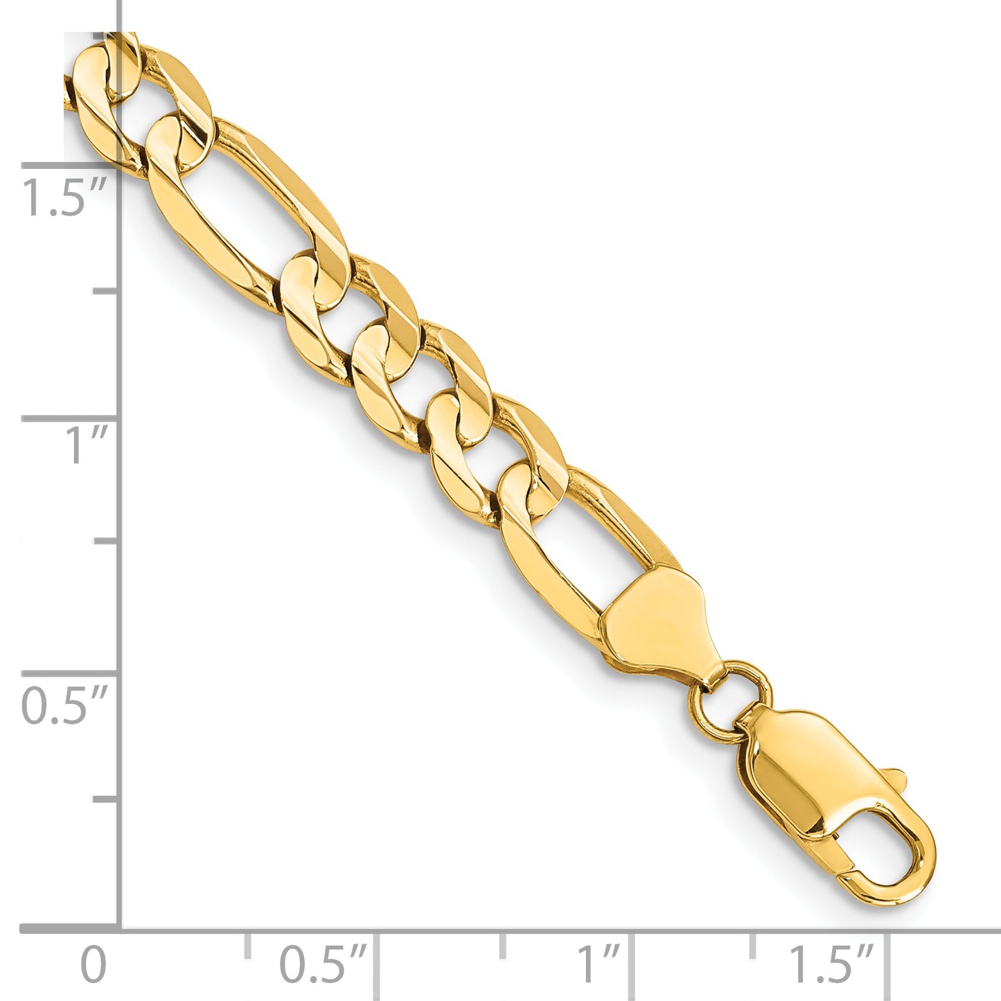 14k 7.5mm Concave Open Figaro Chain