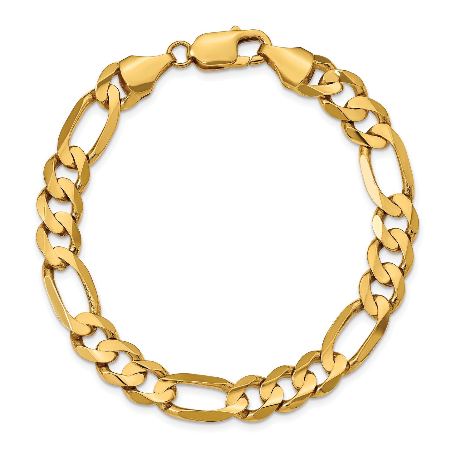 14k 8.75mm Concave Open Figaro Chain