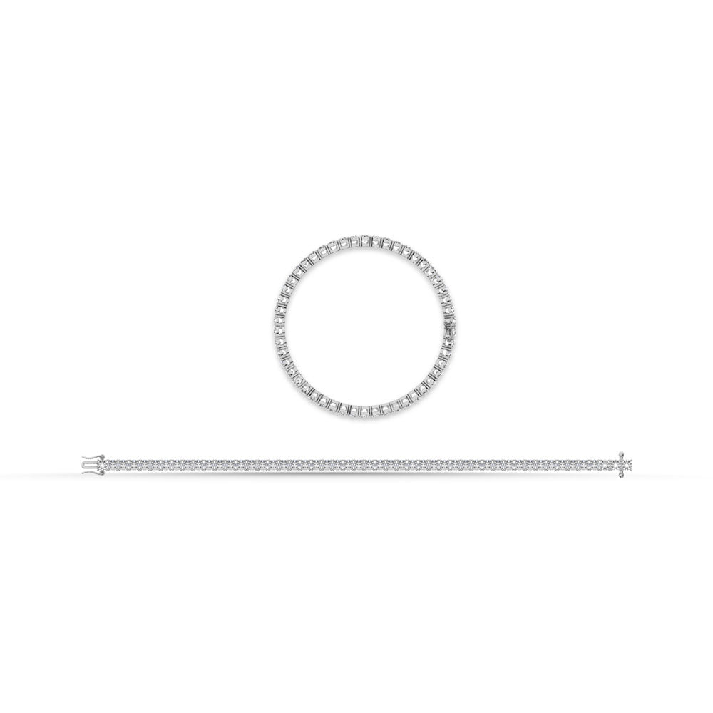 14K White Gold Lab Grown Diamond 1 Ct.Tw. Illusion Tennies Bracelet