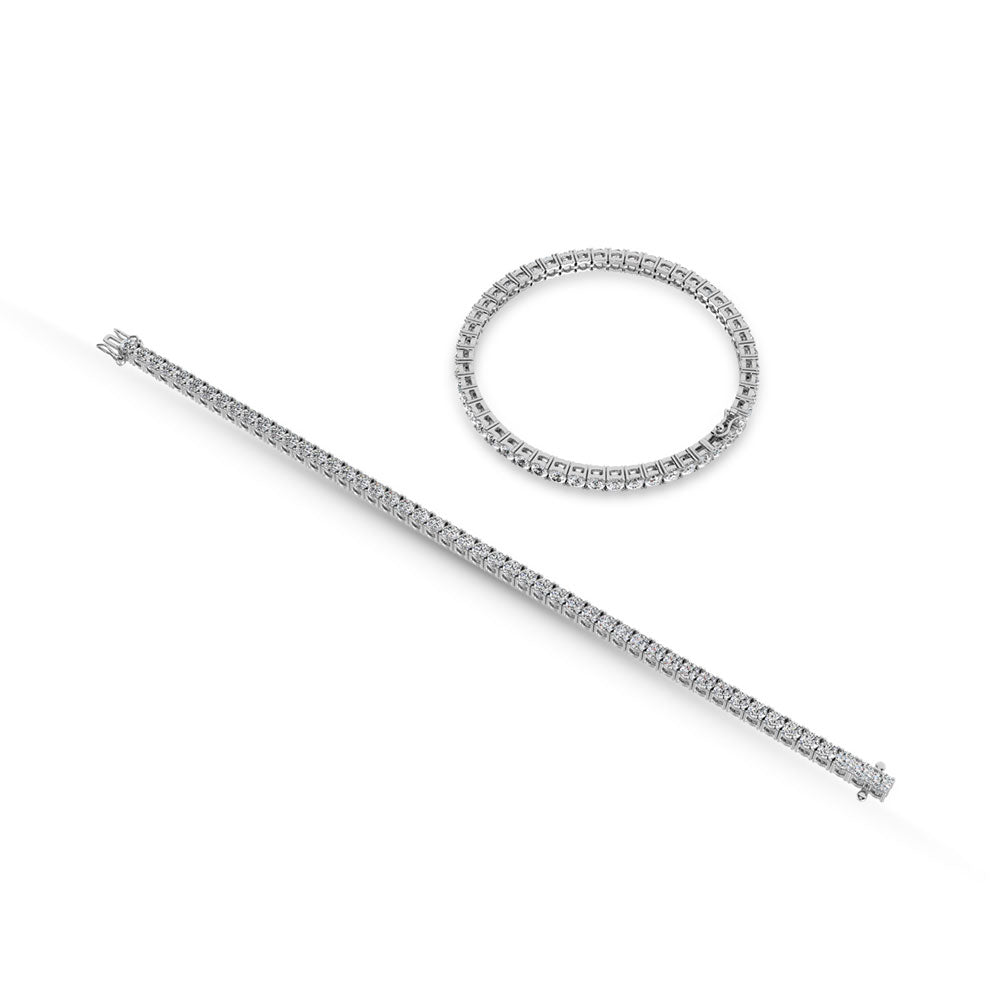 14K White Gold Lab Grown Diamond 1 Ct.Tw. Illusion Tennies Bracelet