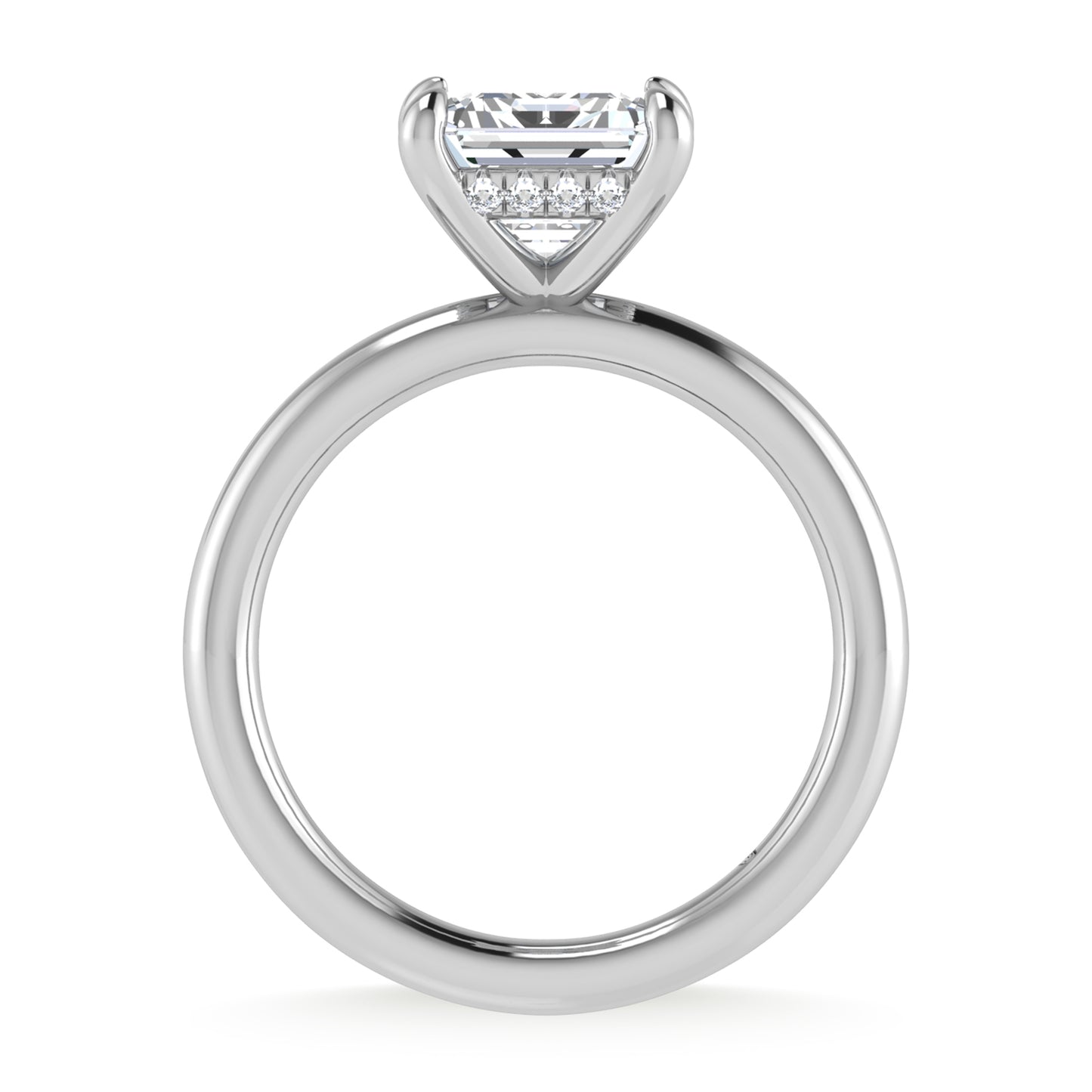 14K White Gold Lab Grown Diamond 3 1/20 Ct.Tw. Radiant Shape Certified Engagement Ring (Center 3ct)