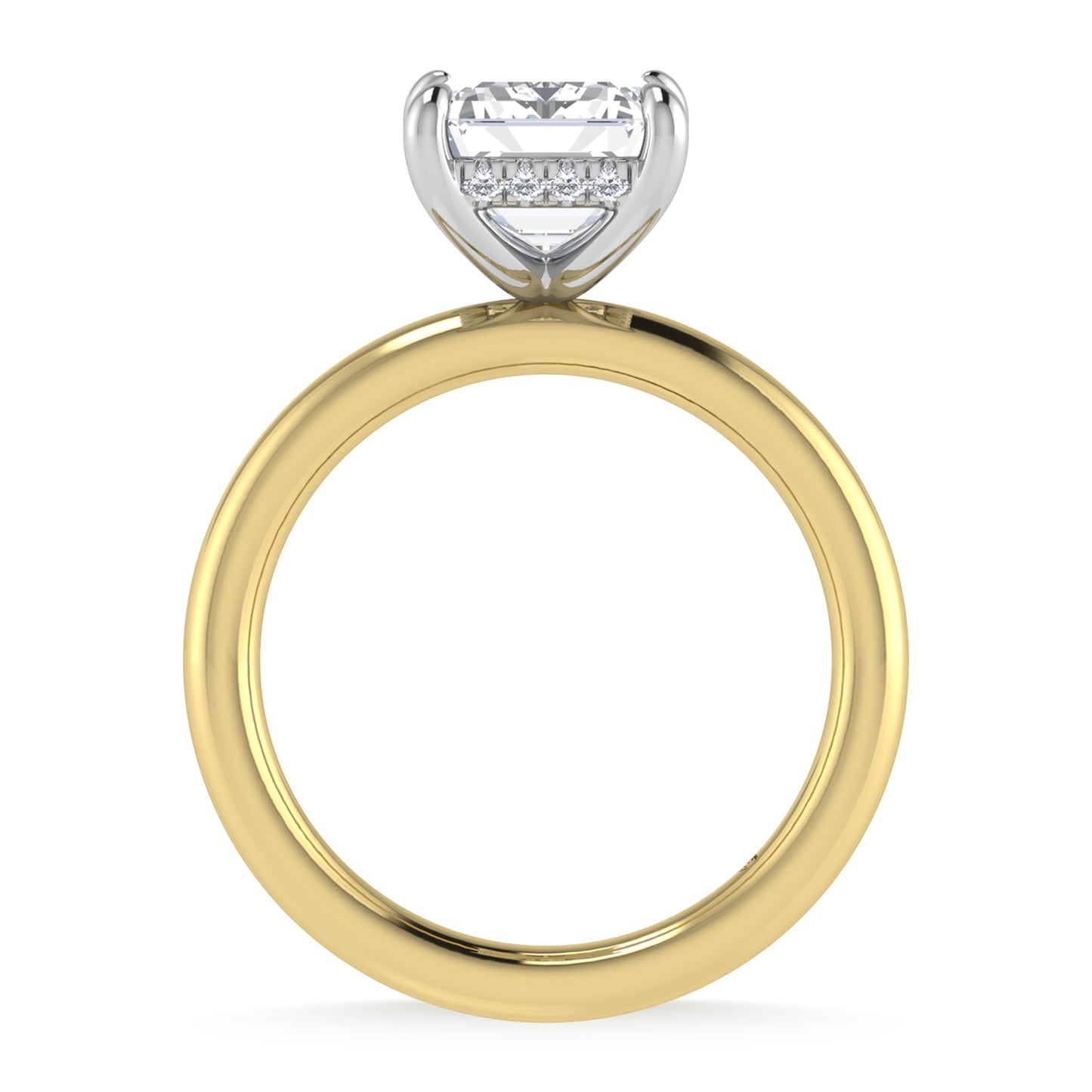 14K White Gold Lab Grown Diamond 3 1/20 Ct.Tw. Emerald Shape Certified Engagement Ring (Center 3ct)