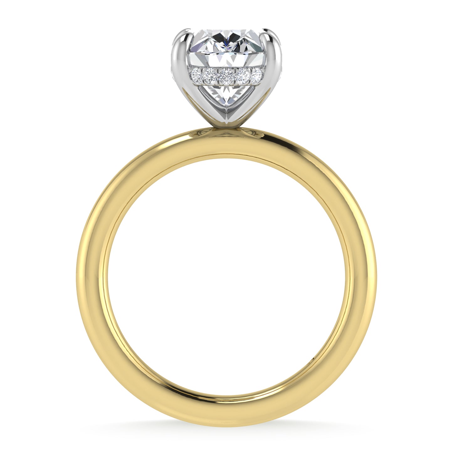 14K White Gold Lab Grown Diamond 3 1/20 Ct.Tw. Oval Shape Certified Engagement Ring (Center 3ct)