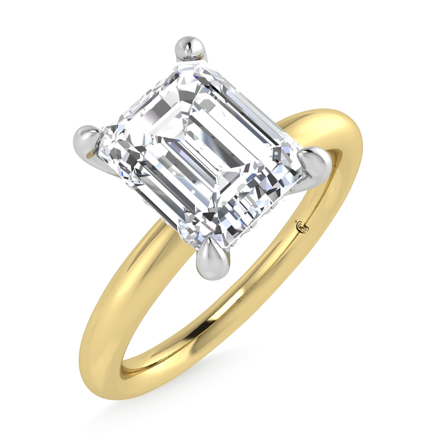 14K White Gold Lab Grown Diamond 2 1/20 Ct.Tw. Radiant Shape Certified Engagement Ring (Center 2ct)