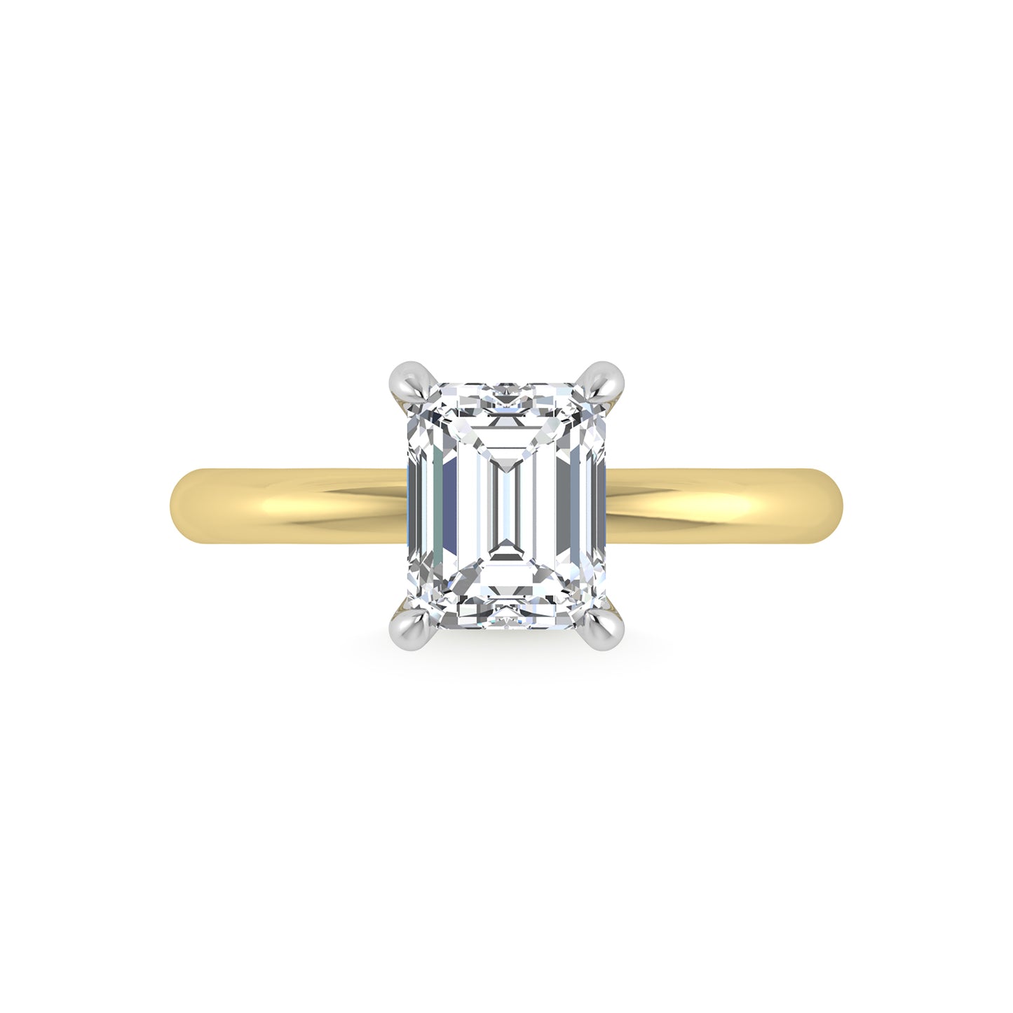 14K White Gold Lab Grown Diamond 2 1/20 Ct.Tw. Radiant Shape Certified Engagement Ring (Center 2ct)