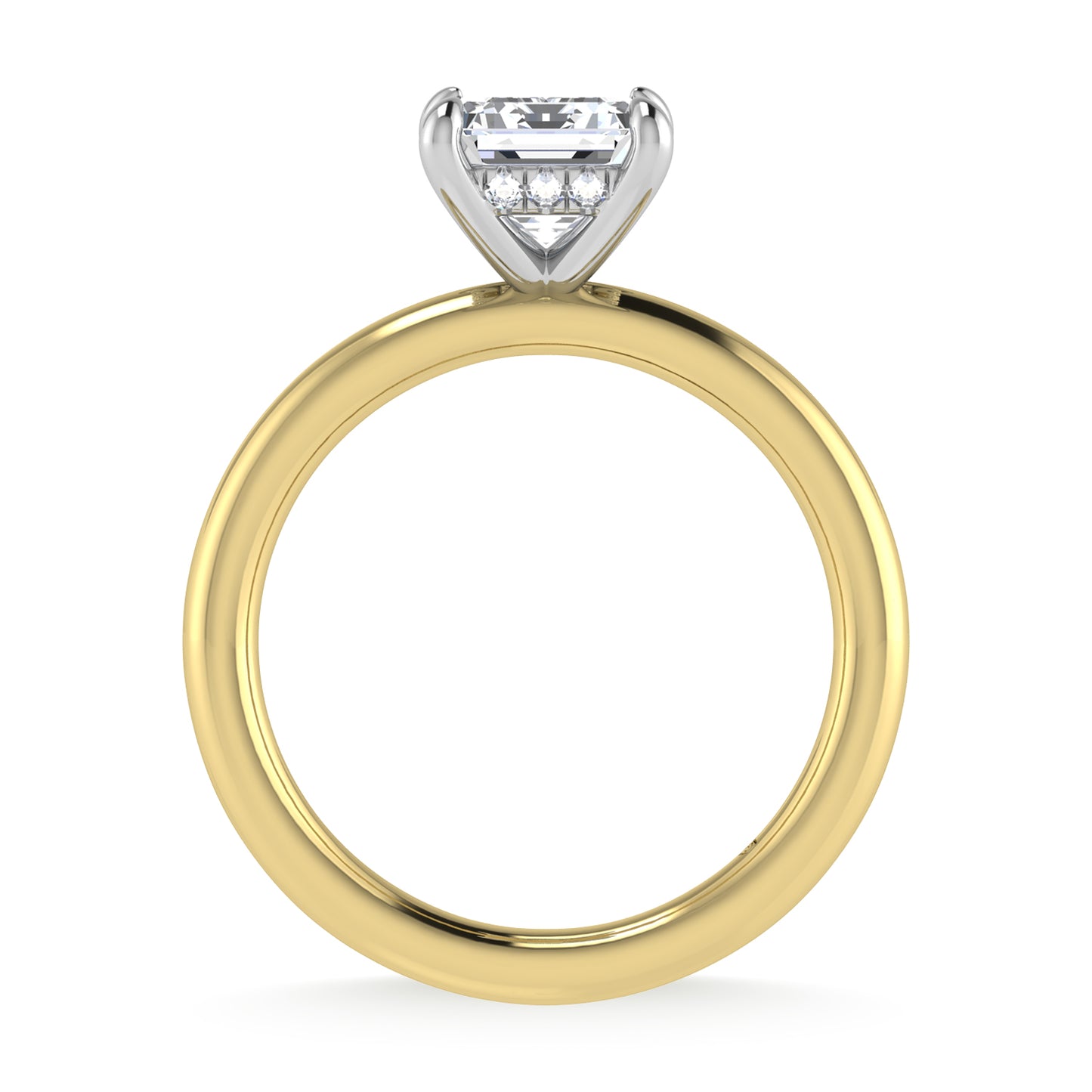 14K White Gold Lab Grown Diamond 2 1/20 Ct.Tw. Radiant Shape Certified Engagement Ring (Center 2ct)