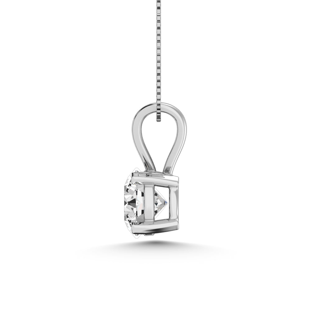 14K White Gold Lab Grown Diamond 1 Ct.Tw. Solitaire Pendant