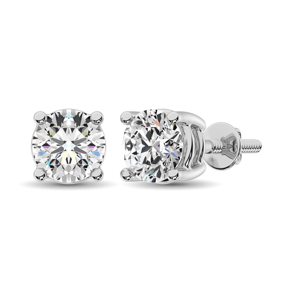 14K White Gold Lab Grown Diamond 3 Ct.Tw. Solitaire Studs