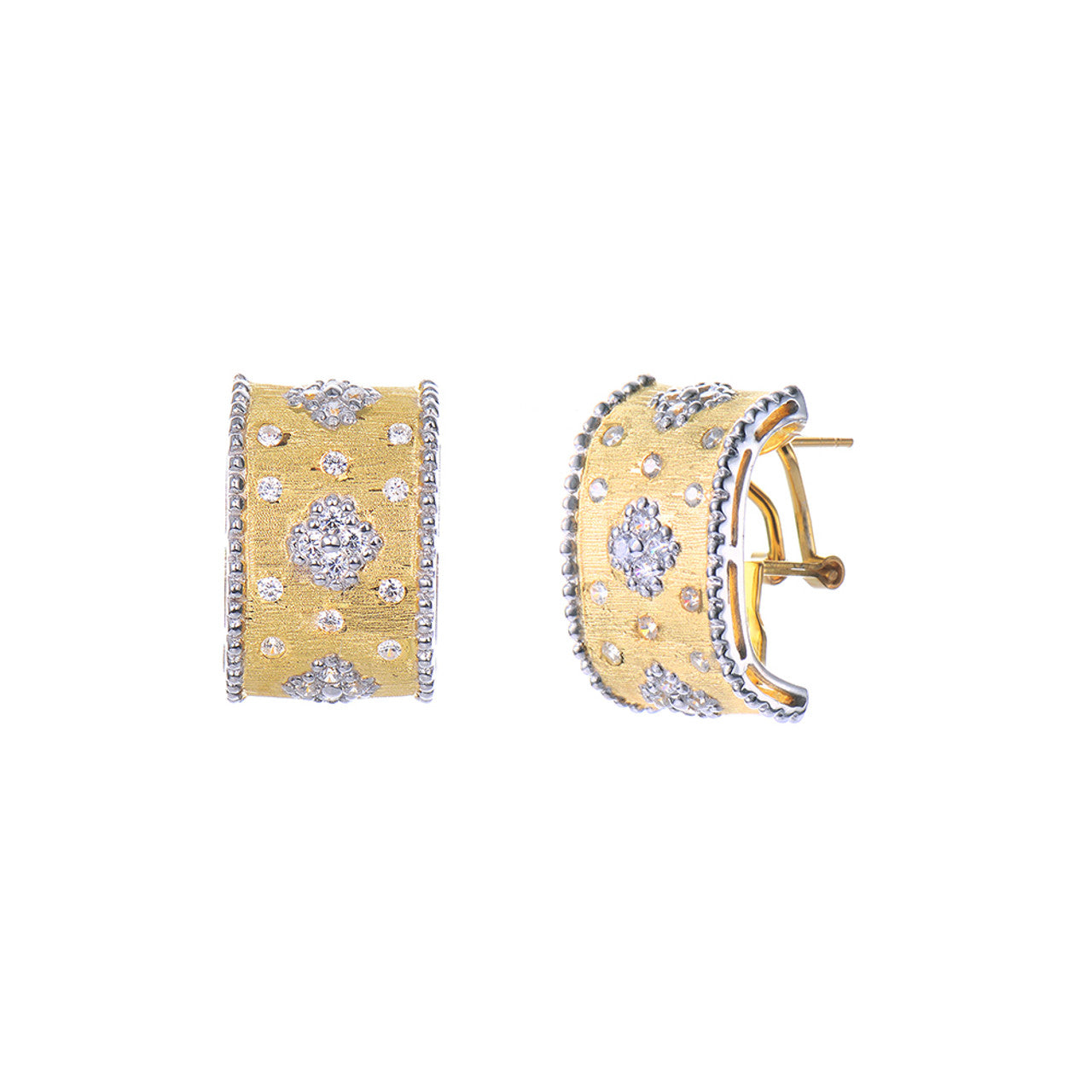 C-Shaped Clover Half Hoop Earrings