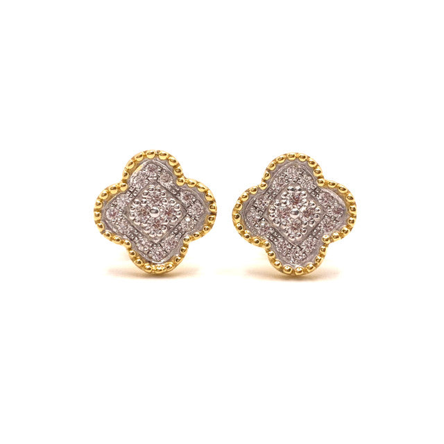 Pave Clover Stud Earrings