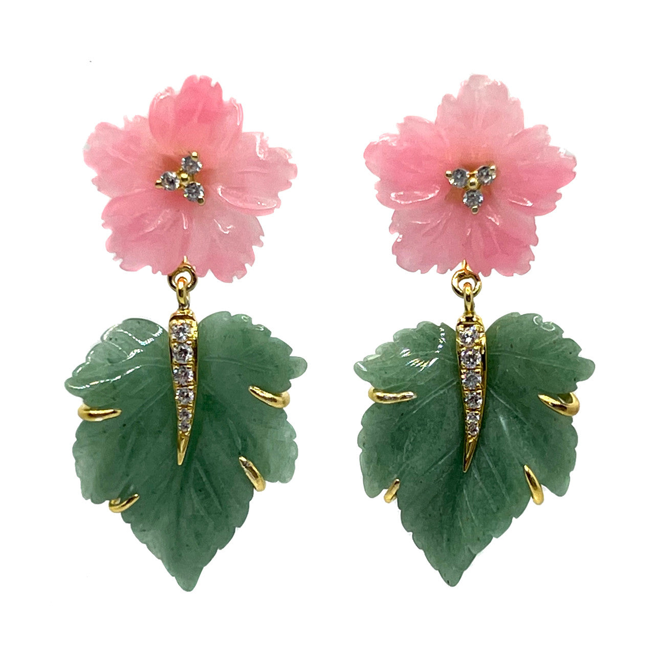 Carved Floral Earrings