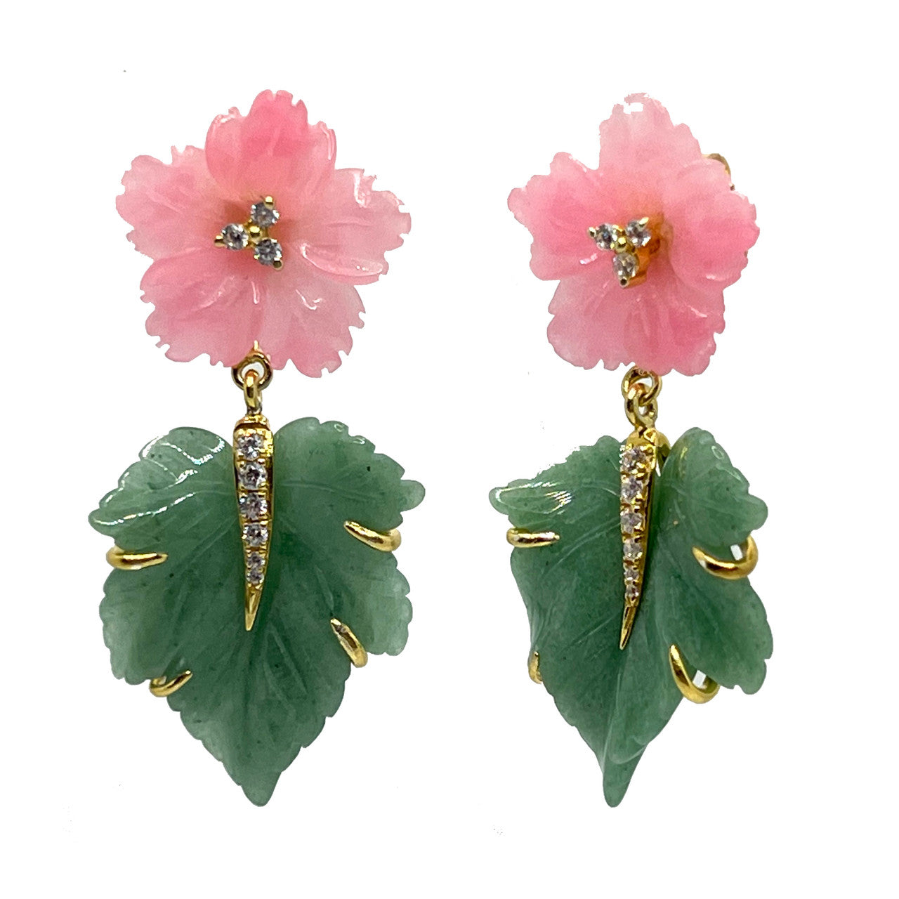 Carved Floral Earrings