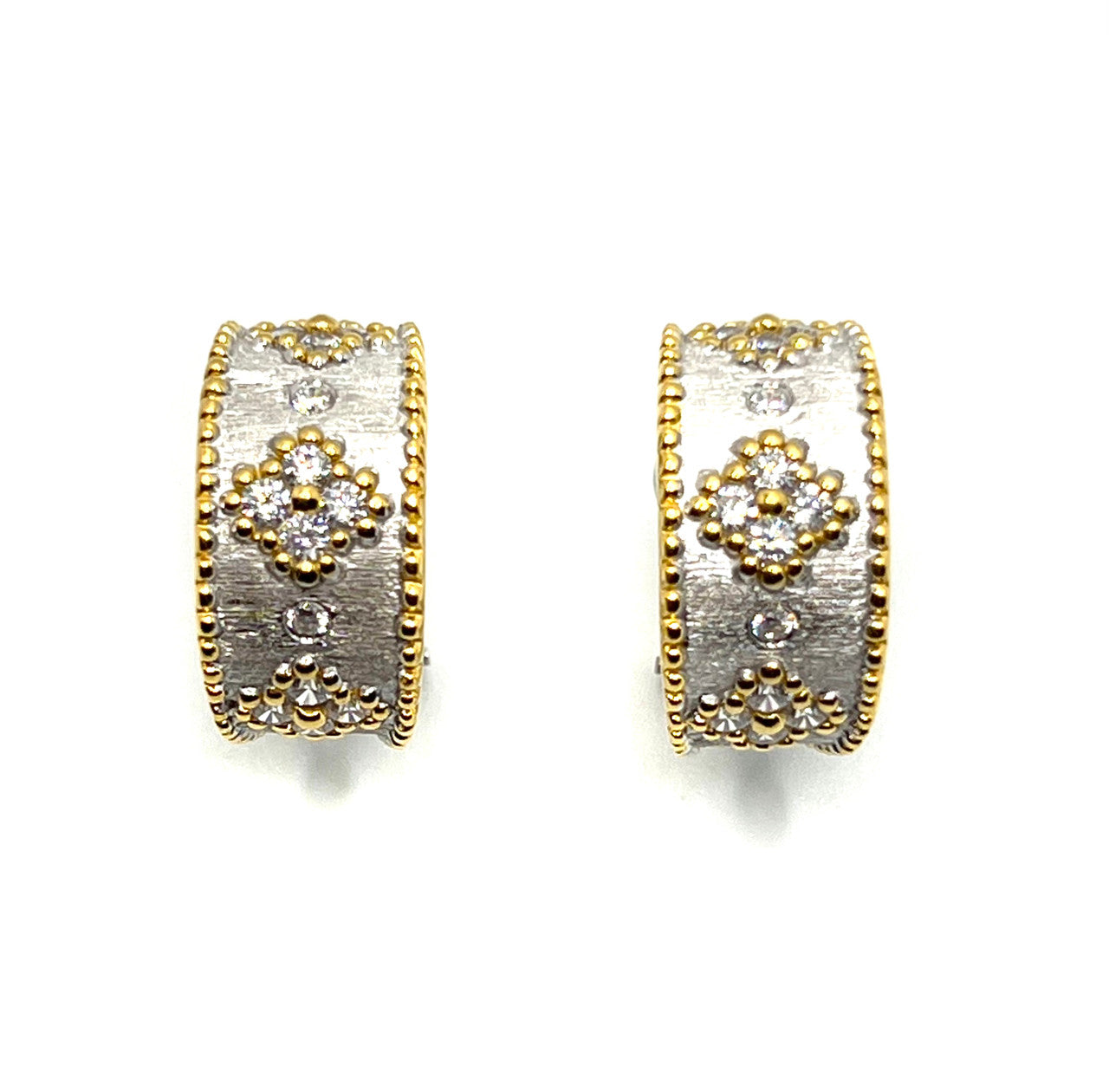 C-Shaped Clover Half Hoop Earrings