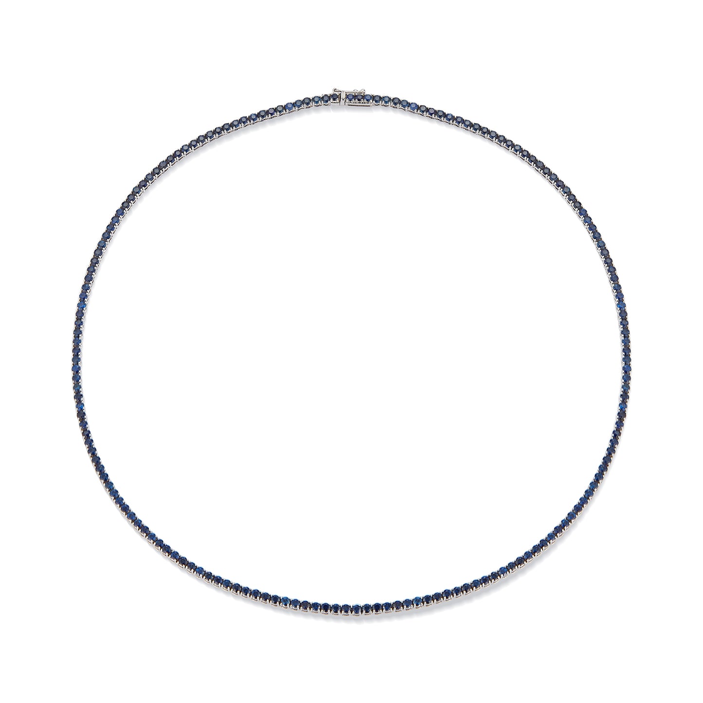 Blue Sapphire Tennis Necklace