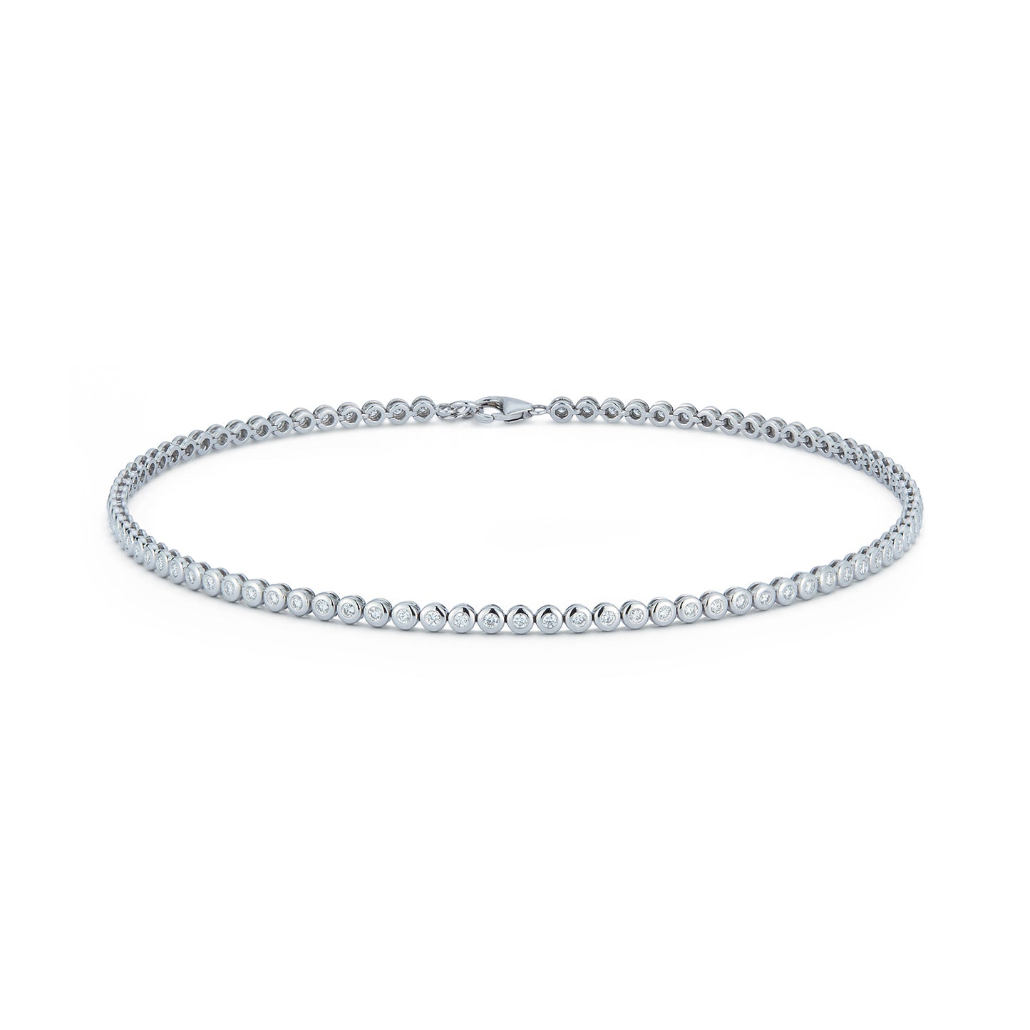 1.68 Carats Choker Diamond Bezel Tennis Necklace"