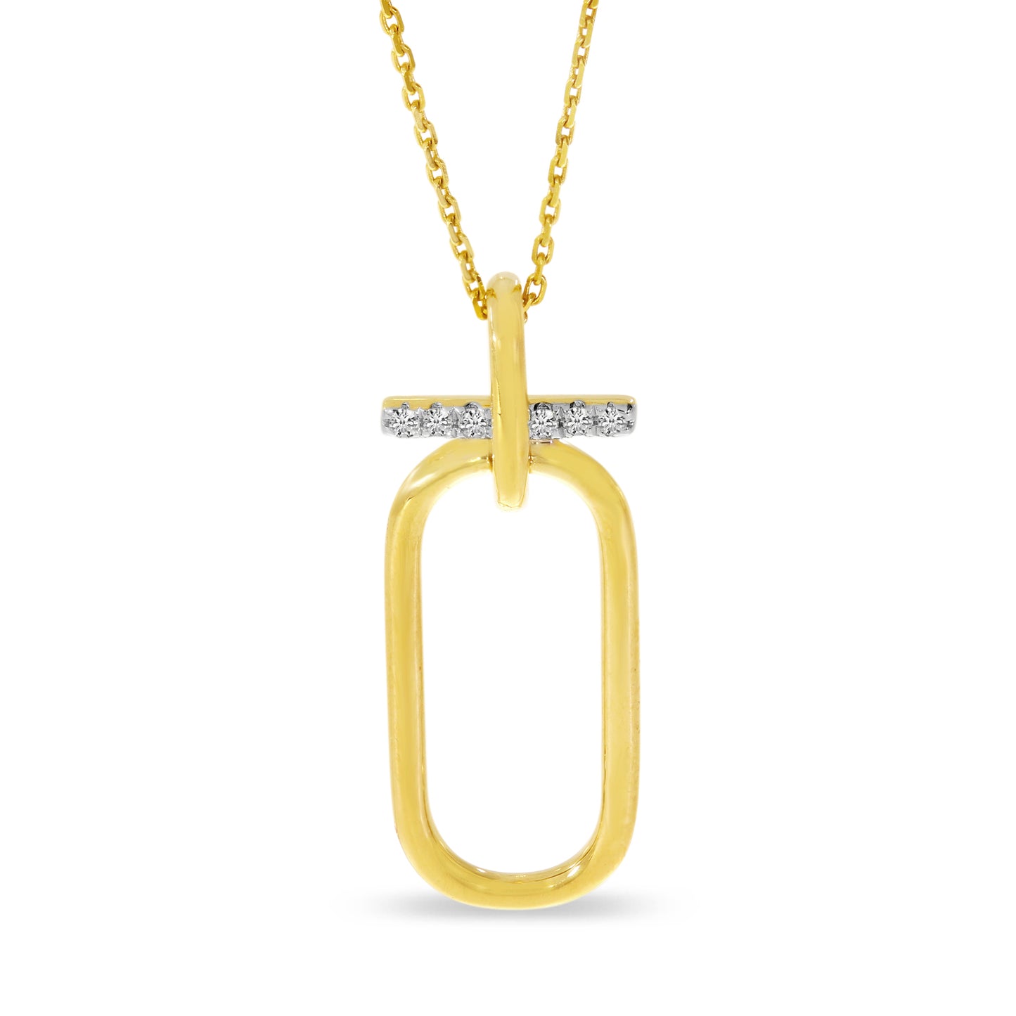 Brevani Diamond Paperclip Pendant