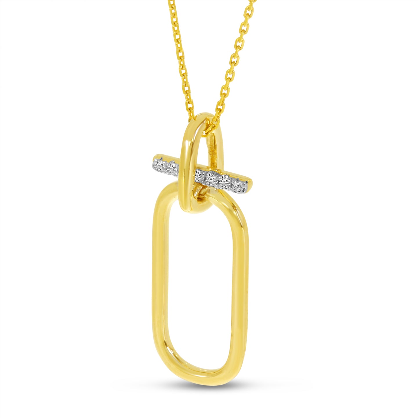 Brevani Diamond Paperclip Pendant