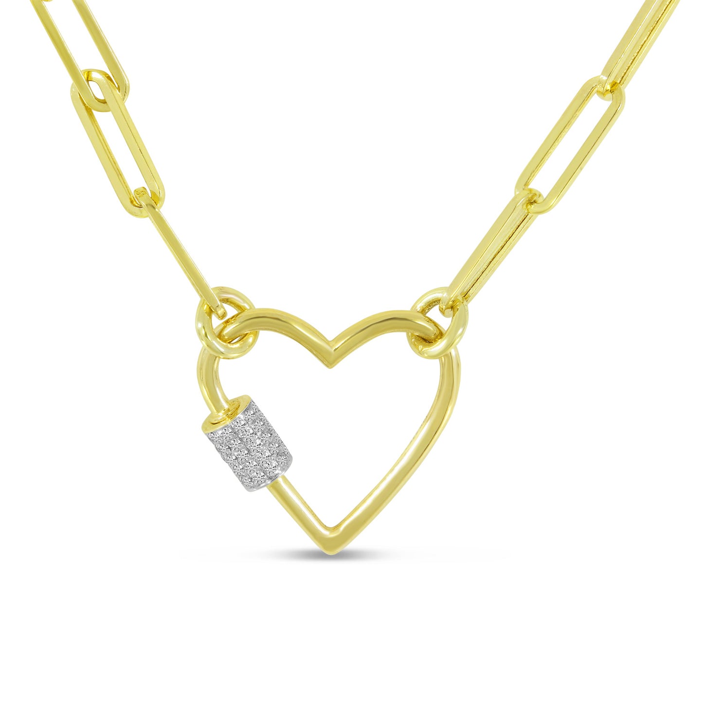 Brevani Diamond Lock Heart Pendant