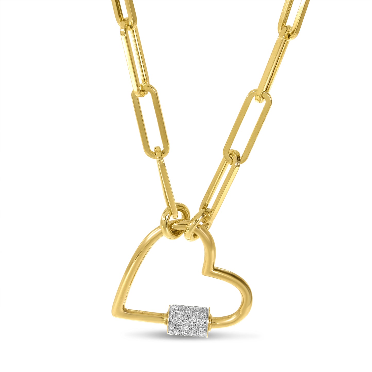 Brevani Diamond Lock Heart Pendant