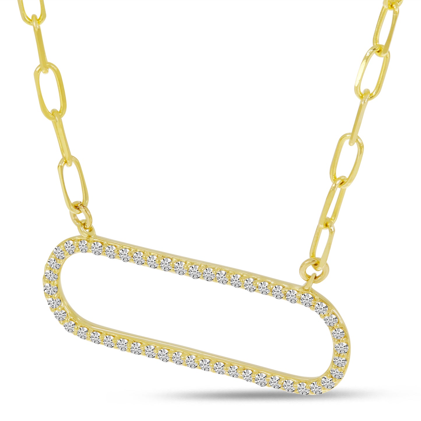 Brevani Diamond Paperclip Necklace