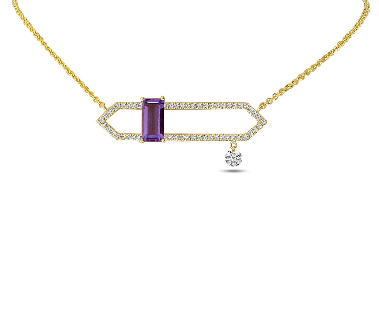 Brevani Dashing Diamond Amethyst Necklace