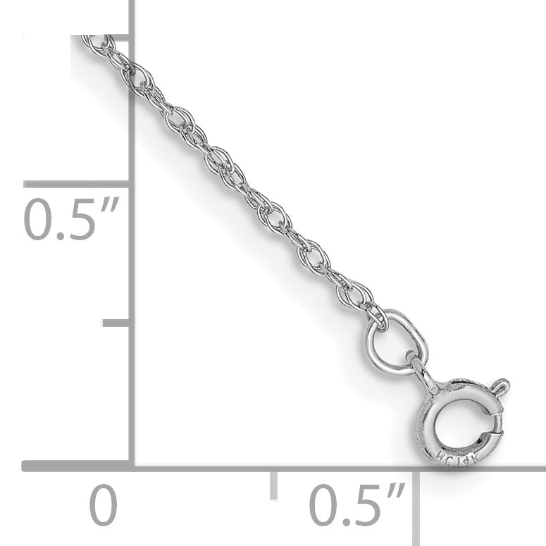 14k WG .8mm Polished Light Baby Rope Chain