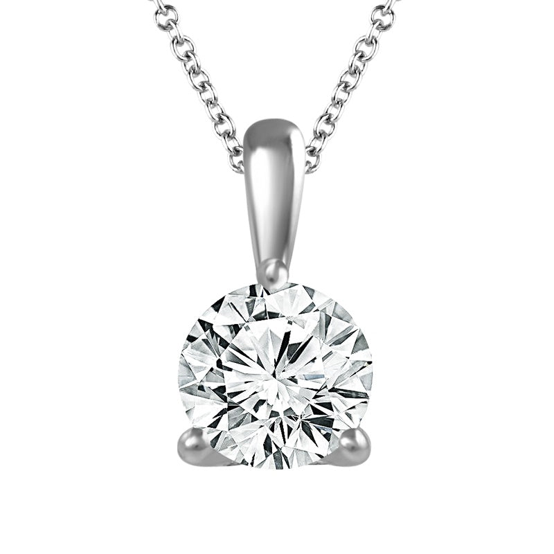 Diamond Solitaire Pendant 1.00 ct tw 14k White Gold