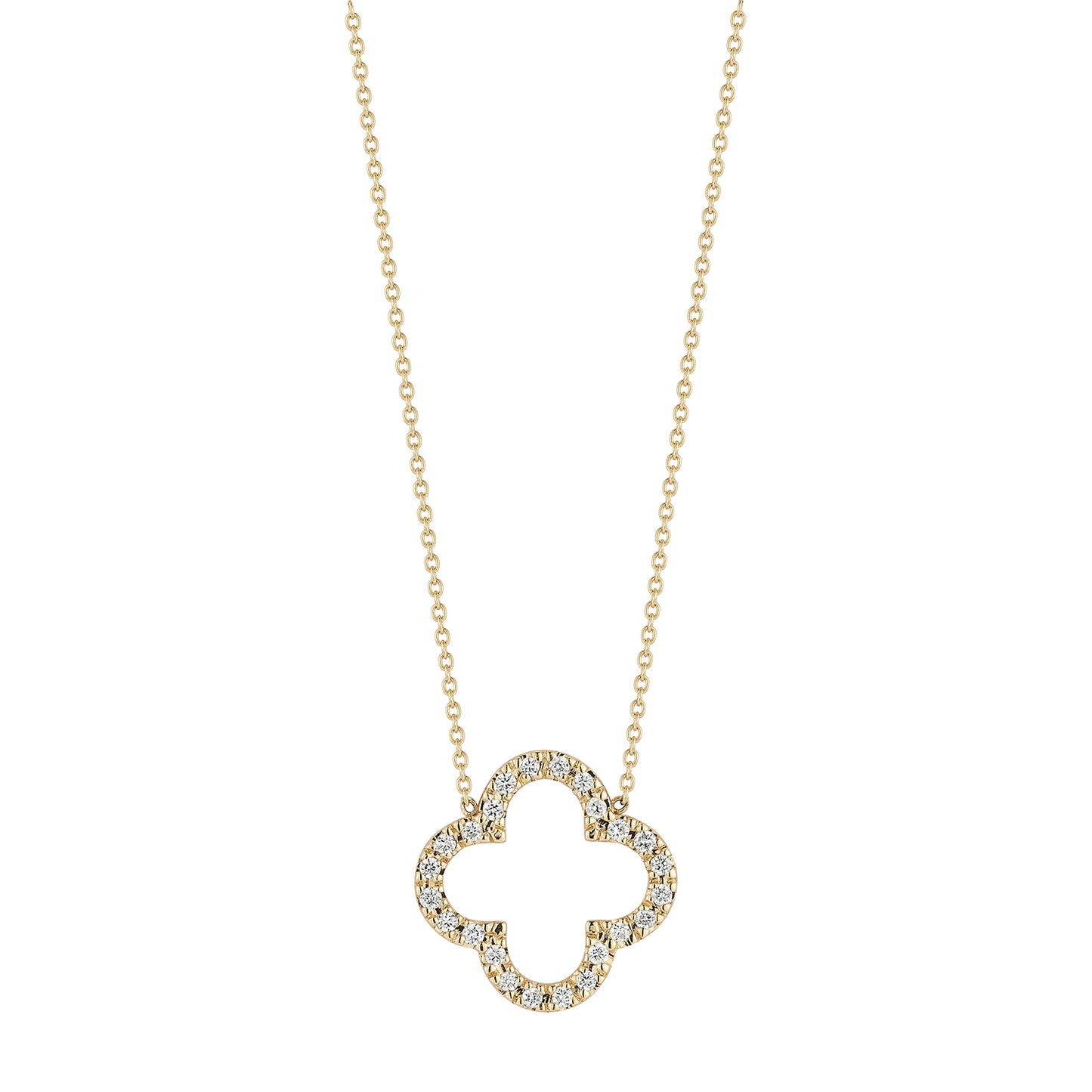 Open Diamond Clover Pendant