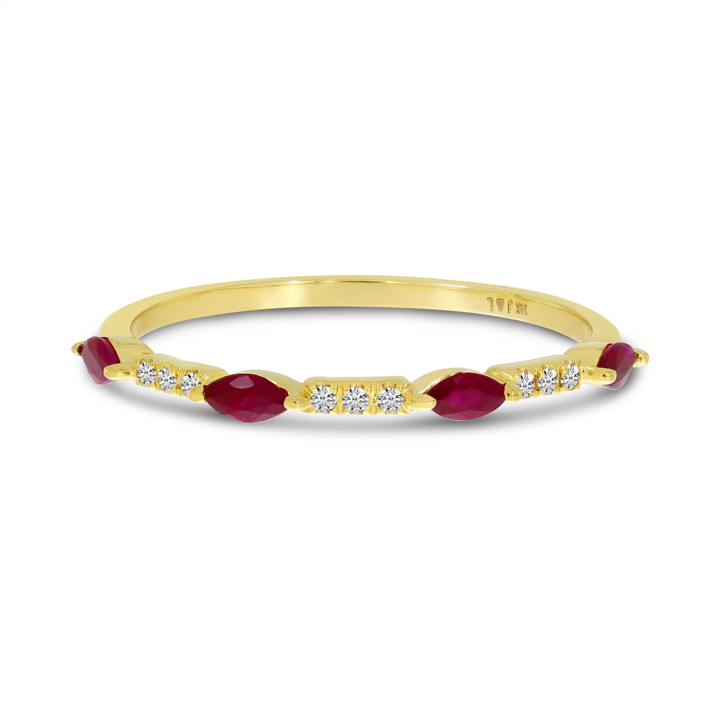 Brevani Marquise Ruby & Diamond Band