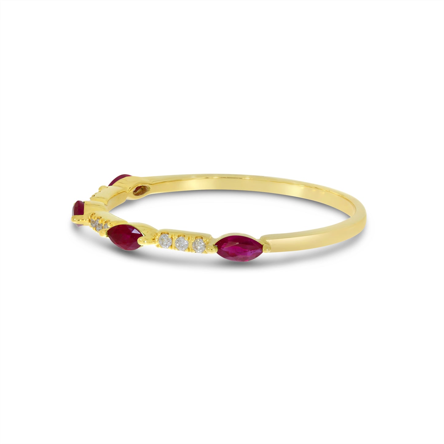 Brevani Marquise Ruby & Diamond Band