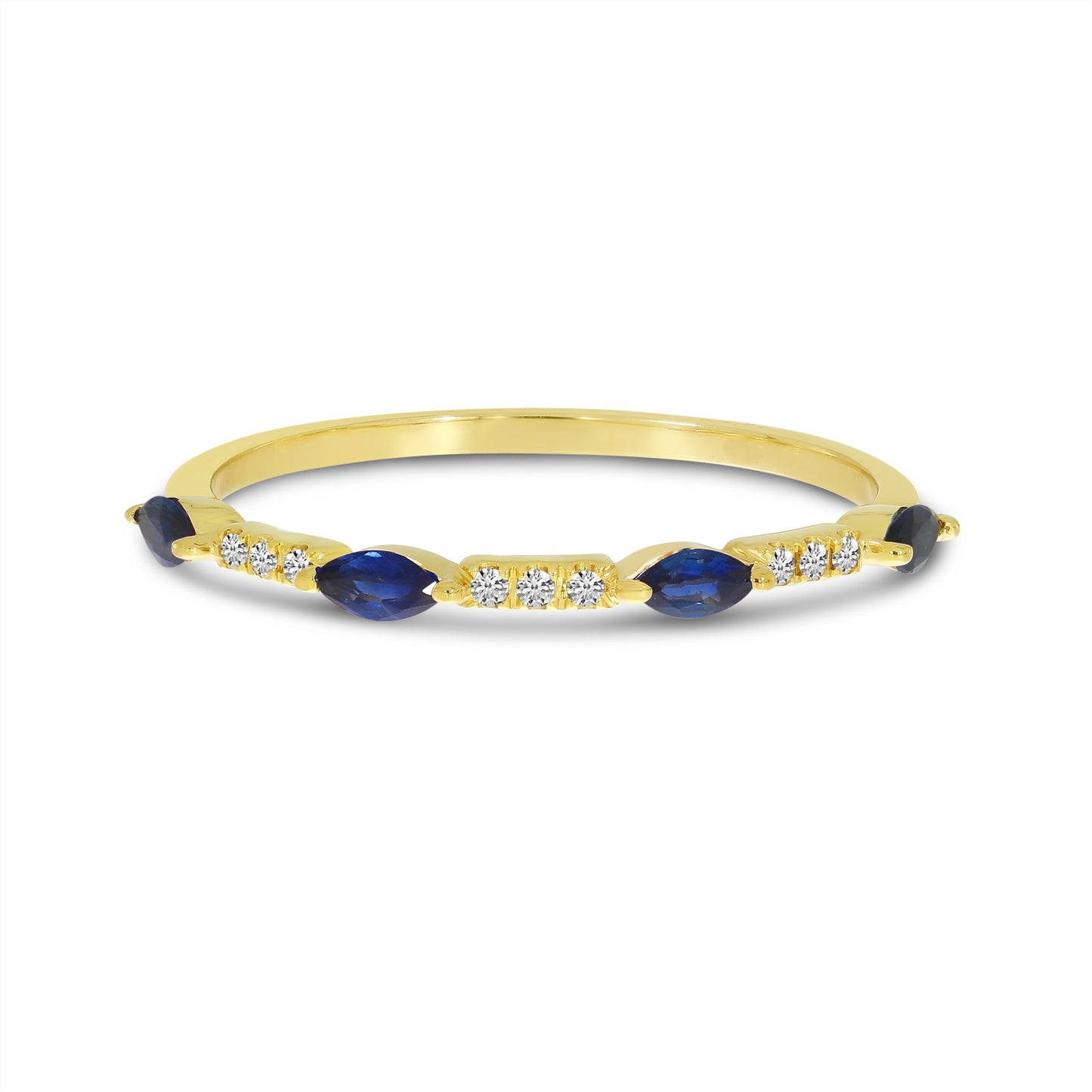 Brevani Marquise Sapphire & Diamond Band