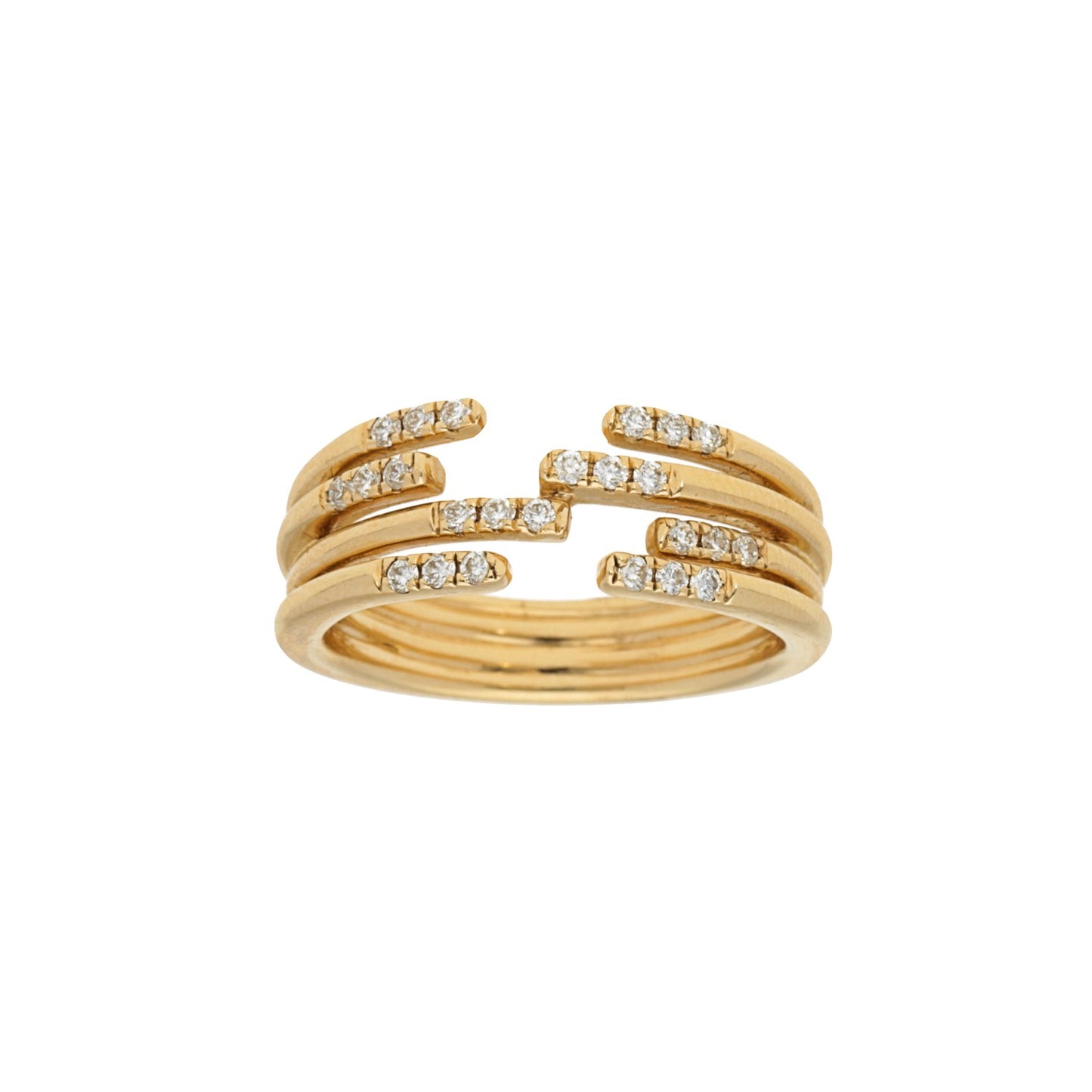 Multi Row with Diamonds Ring