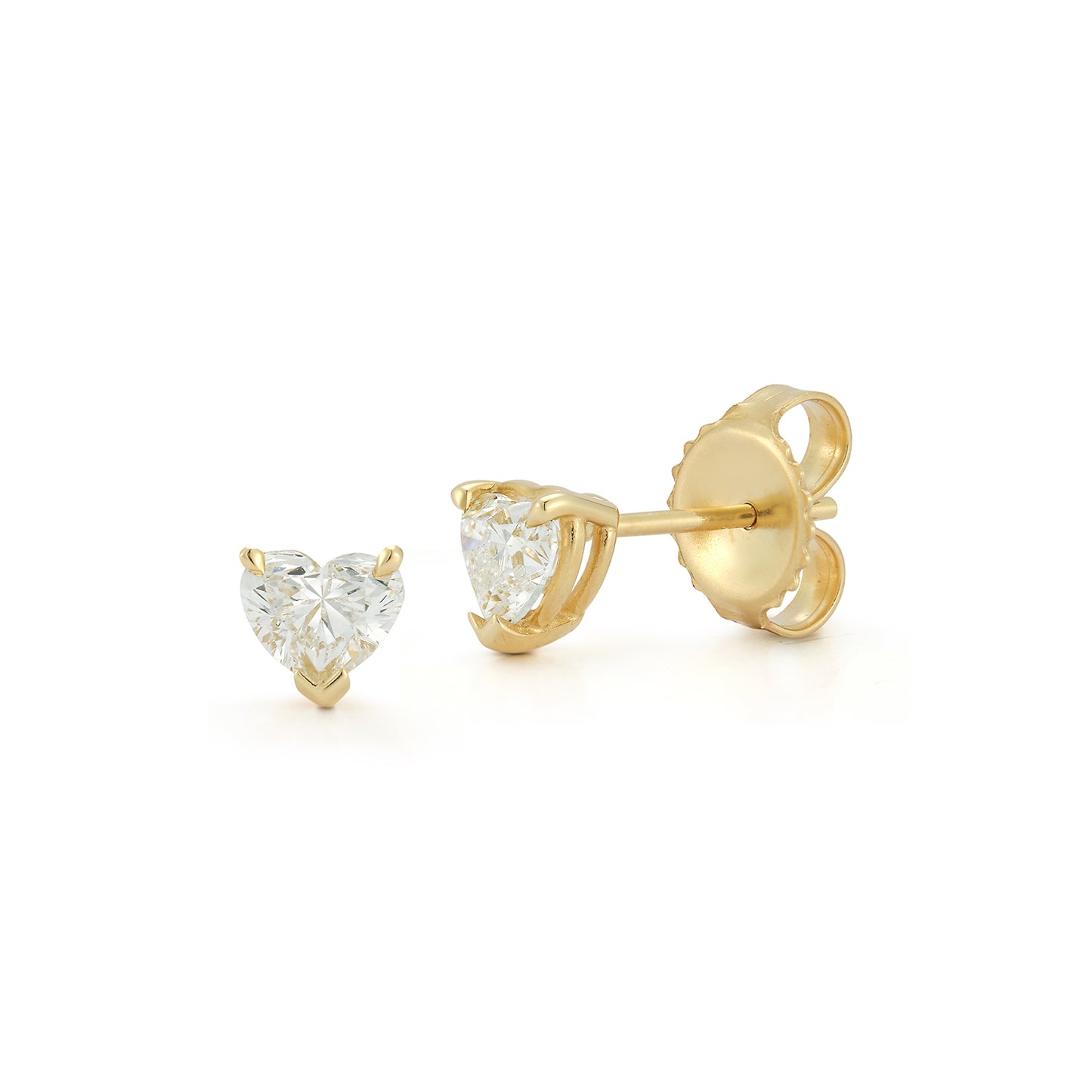 Heart Diamond Stud Earrings