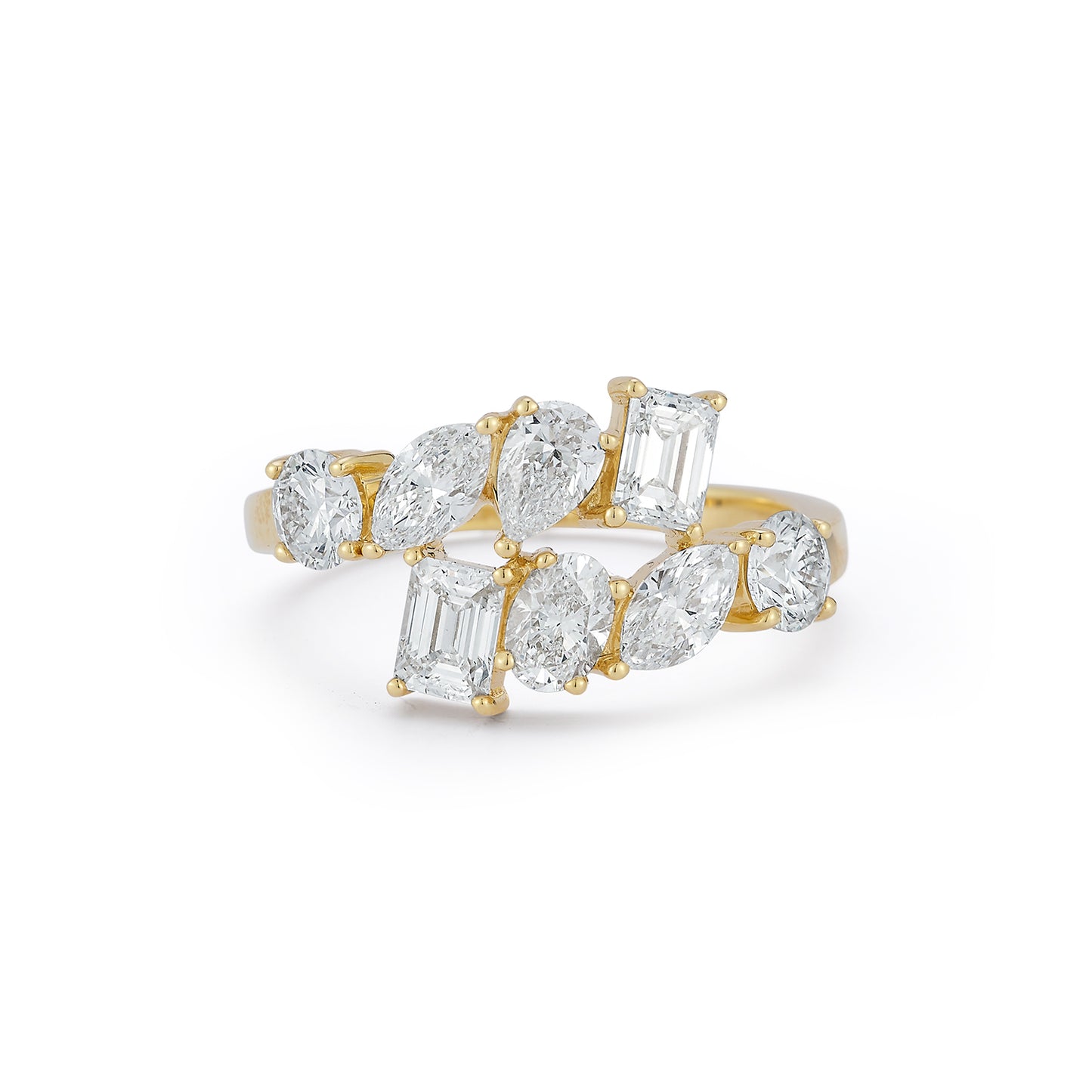 Multi Shape Diamond Wrap Ring
