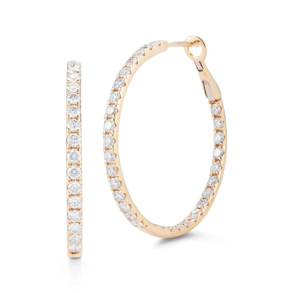 Inside and Outside Diamond Hoop Earrings