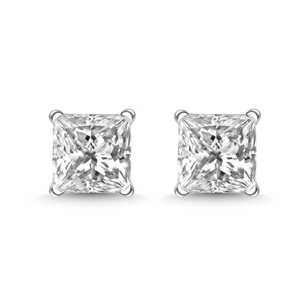 14K White Gold 3/4 Ct.Tw. Premium Diamond Stud Earrings