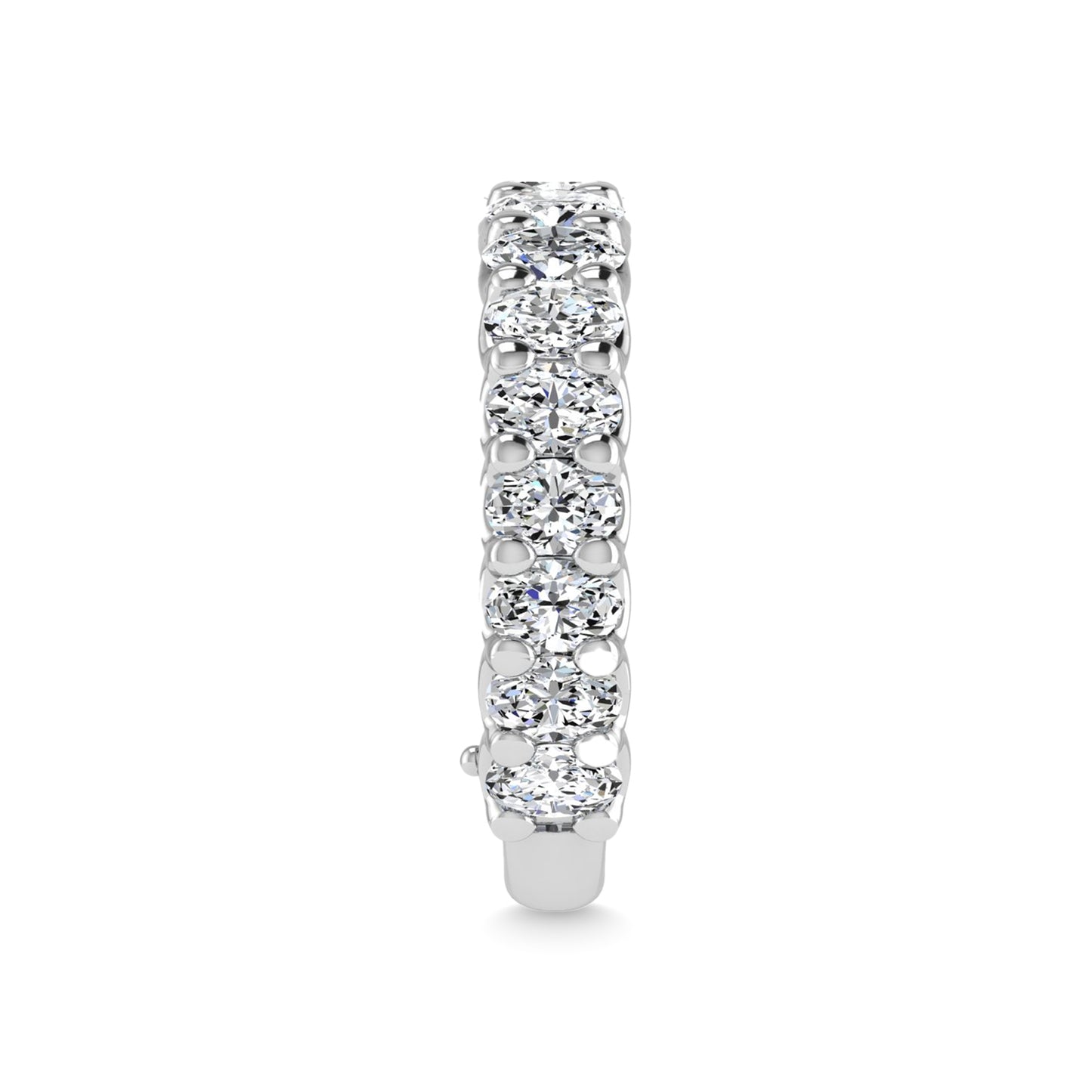 14K White Gold Diamond 2 1/2 Ct.Tw. Oval Shape Three Forth way Wedding Band