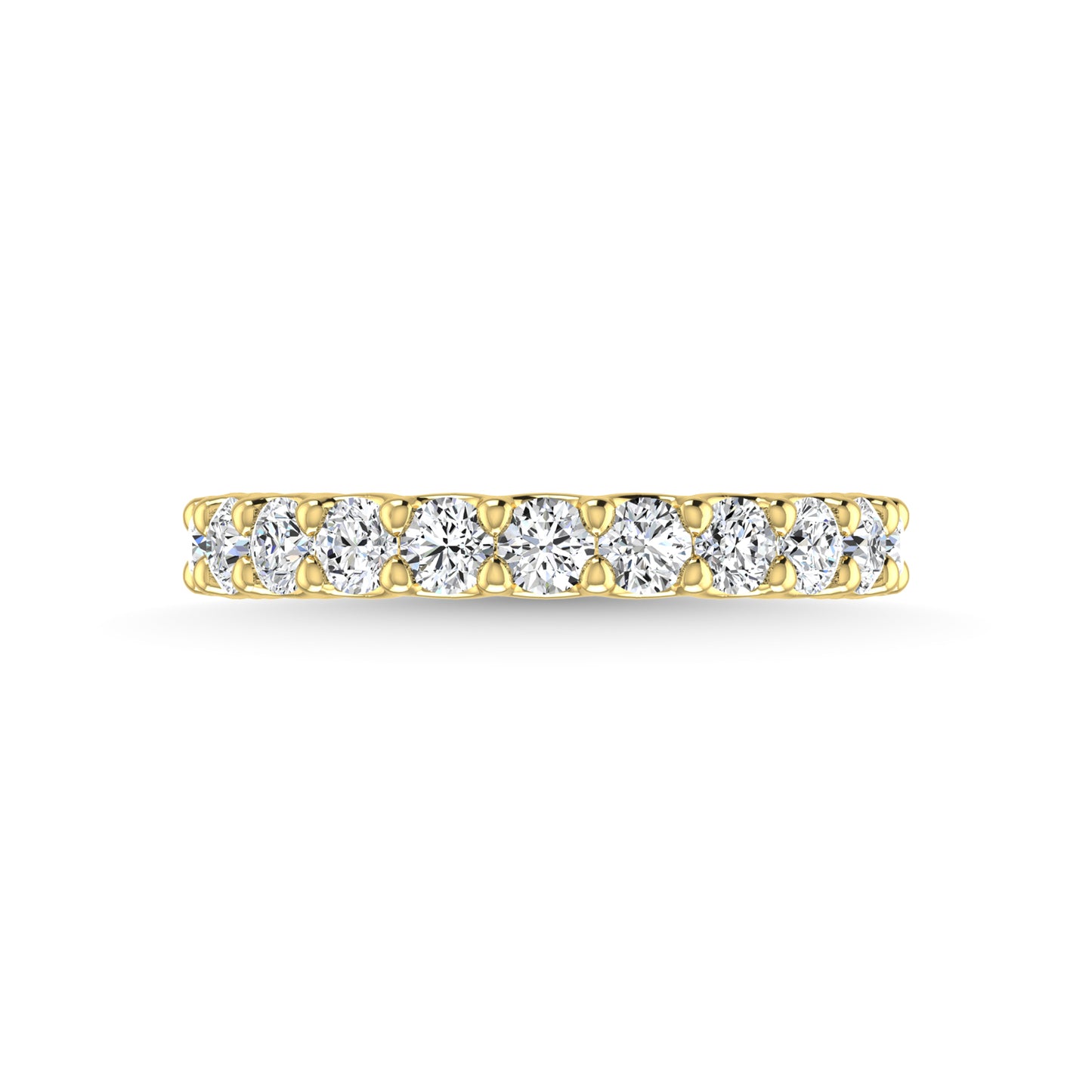 14K White Gold Diamond 7/8 Ct.Tw. Round Shape Three Forth Way wedding Band (size 6.5)