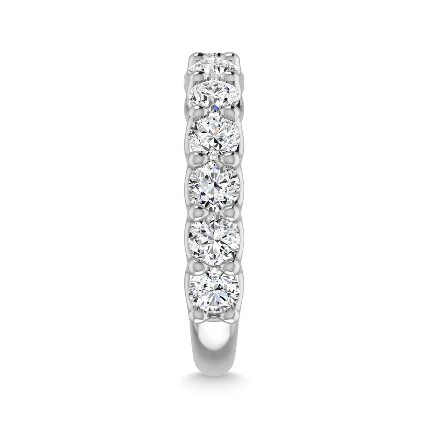14K White Gold Lab Grown Diamond 1 3/4 Ct.Tw. Round Shape Three Forth Way wedding Band (size 6.5)