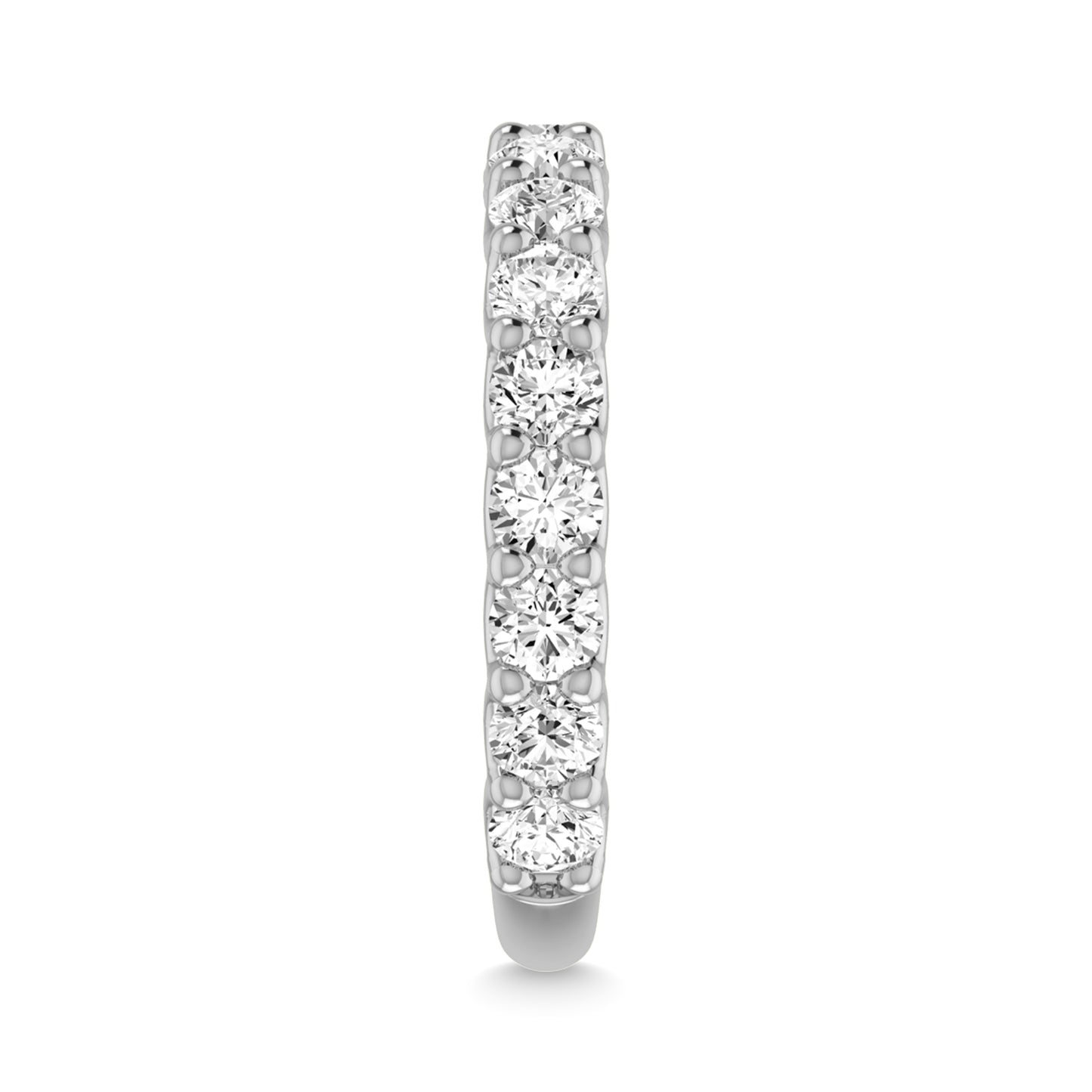 14K White Gold Lab Grown Diamond 1 3/4 Ct.Tw. Round Shape Three Forth Way Wedding Band (size 6.5)