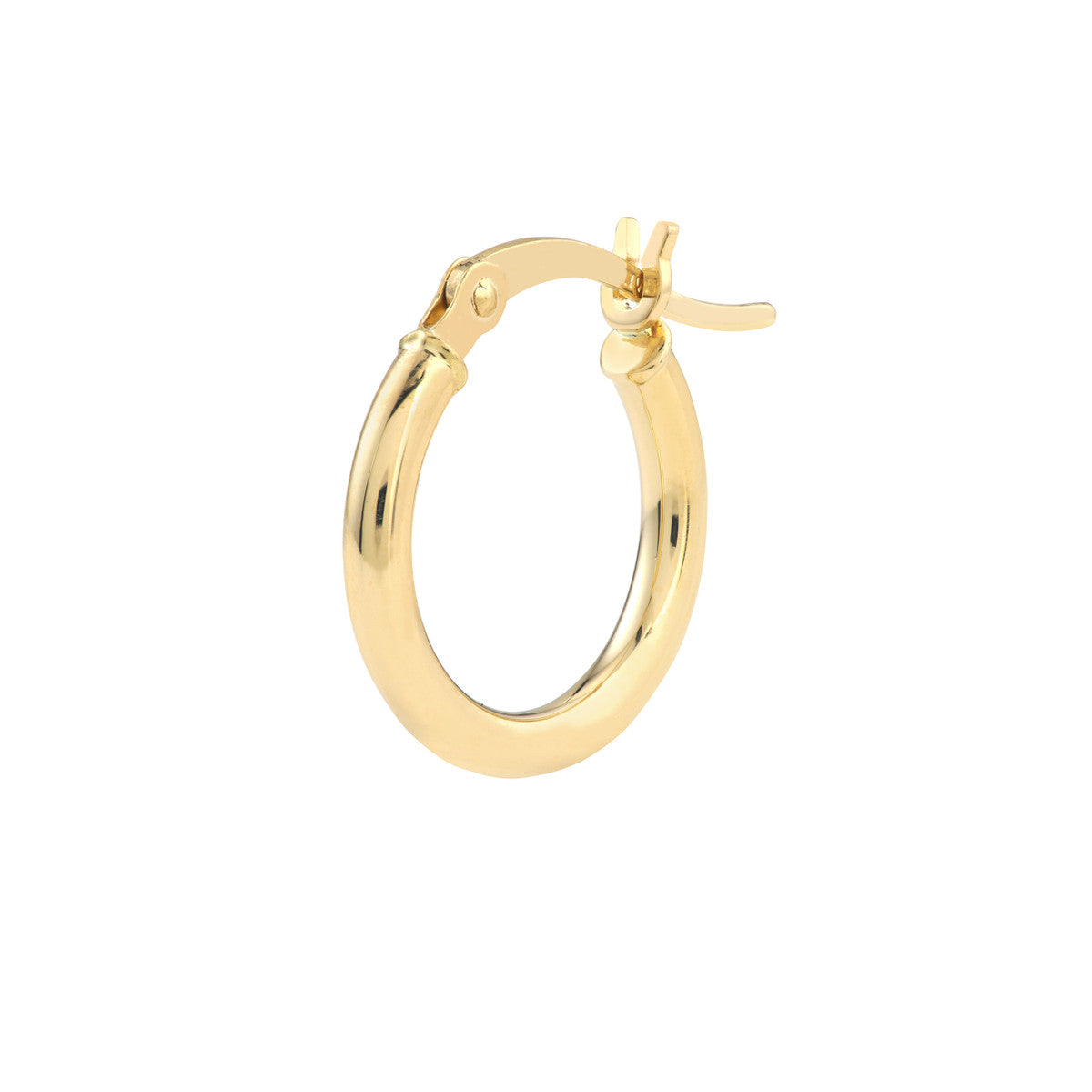 14K Yellow Gold Polished Hoop Earrings 2mm x 15mm