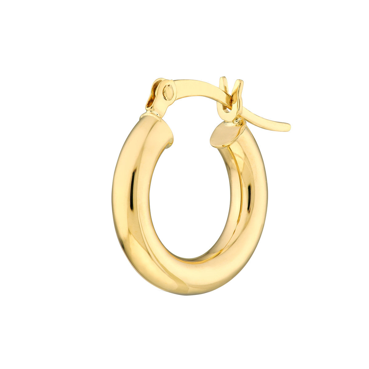 10K Yellow Gold Polished Hoop Earrings 3mm x 15mm