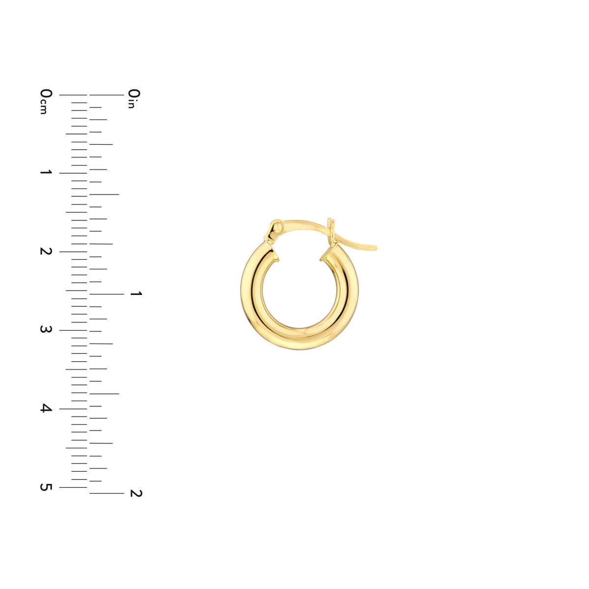 10K Yellow Gold Polished Hoop Earrings 3mm x 15mm