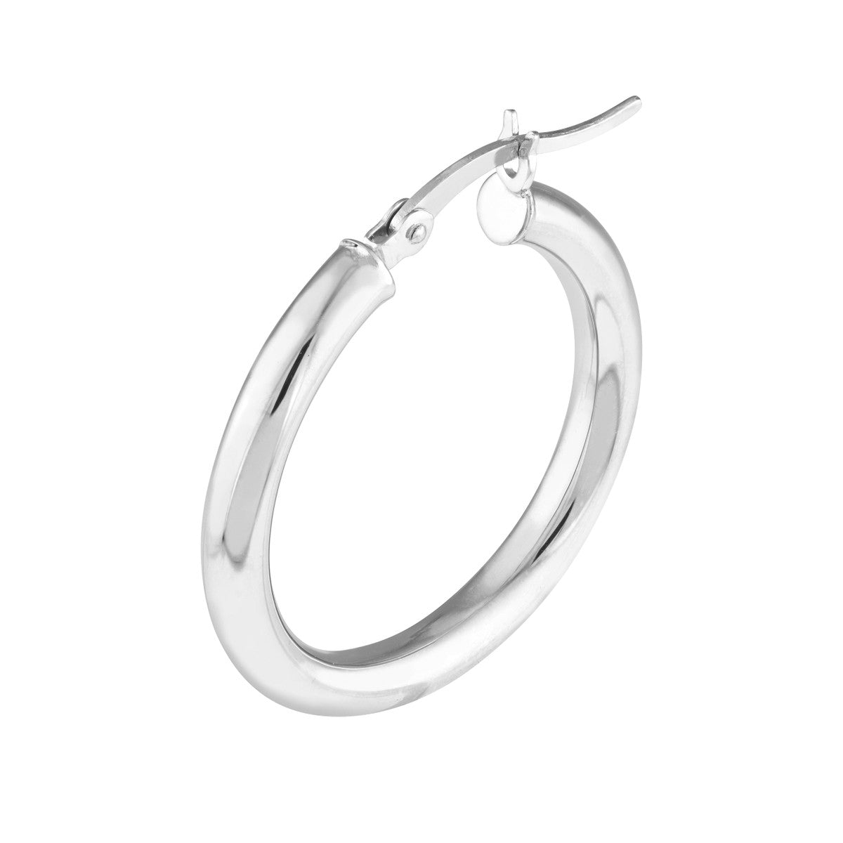 Sterling Silver Polished Hoop Earrings 3mm x 25mm