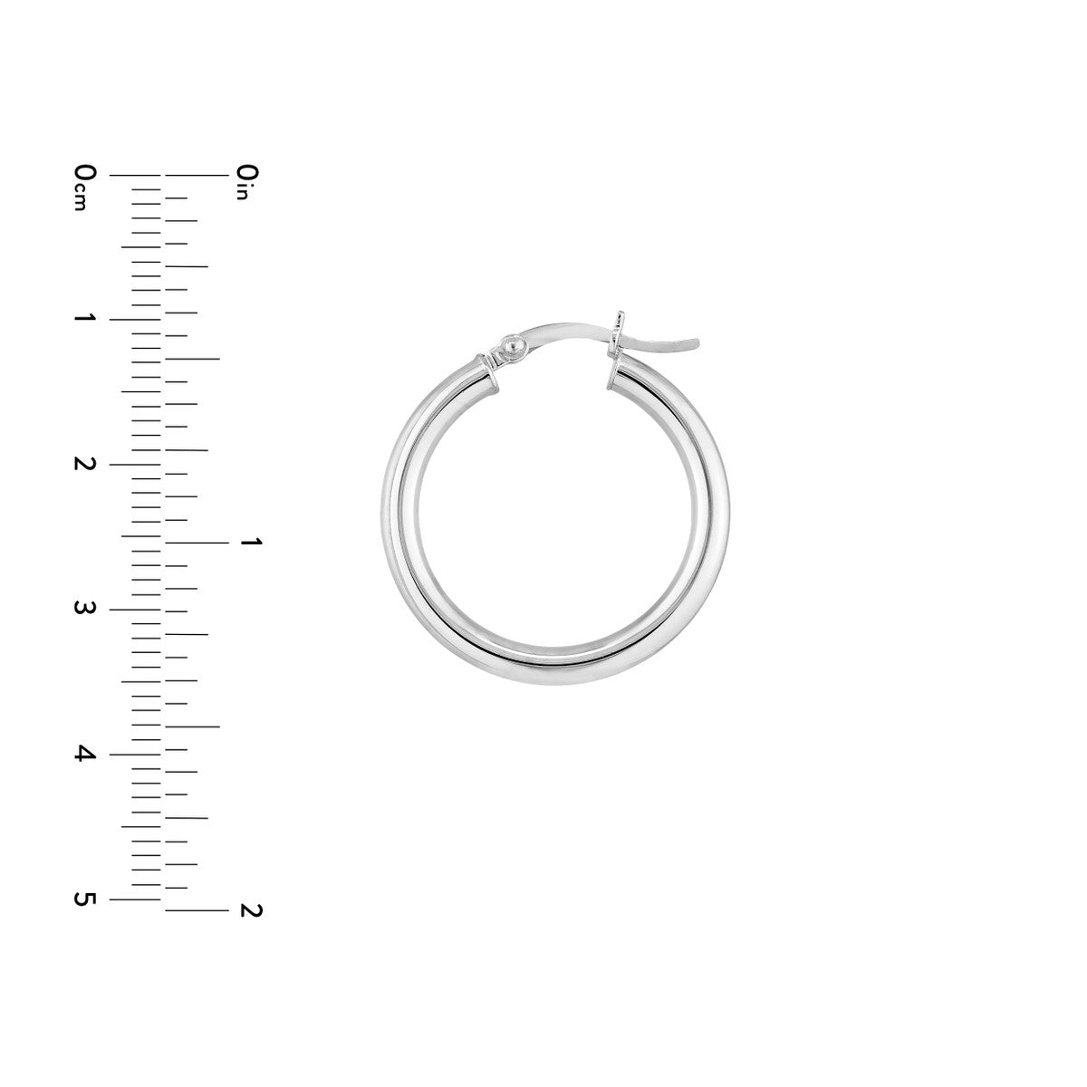 Sterling Silver Polished Hoop Earrings 3mm x 25mm